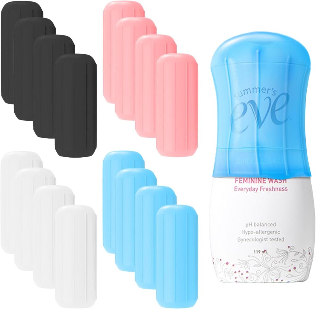 16 Pack Silicone Bottle Covers,Travel Essentials for Women,Cruise Ship Essentials,Airplane Travel Accessories Luggage Travel Size Toiletries,Elastic Sleeves for Leak Proofing,Travel Must Haves