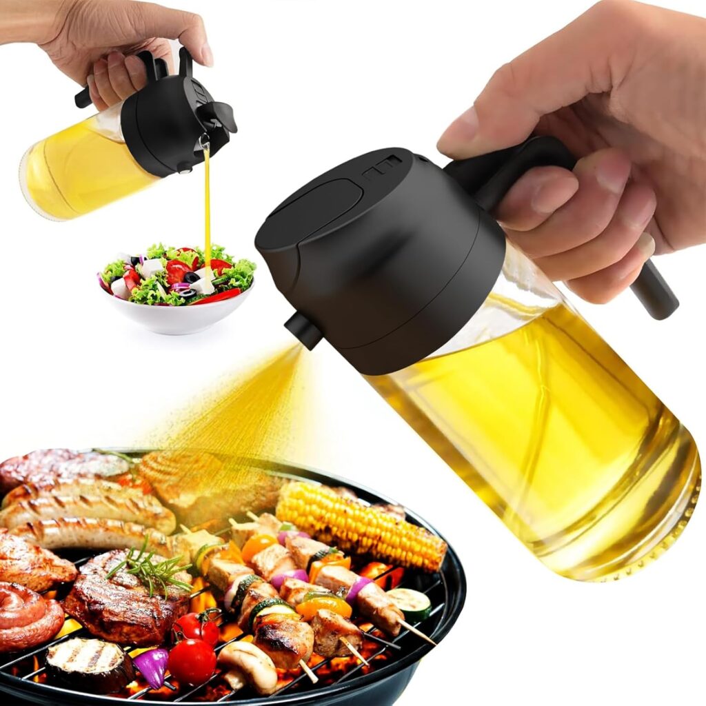 2 in 1 Glass Oil Sprayer Dispenser, 470ml Glass Olive Oil Sprayer,Cooking Oil Sprayer,Salad,16oz Oil Sprayer for Oil Bottle - Kitchen Gadgets 2 in 1 Glass Oil Sprayer Dispenser, 470ml Glass Olive Oil Sprayer,Cooking Oil Sprayer,Salad,16oz Oil Sprayer for Oil Bottle - Kitchen Gadgets