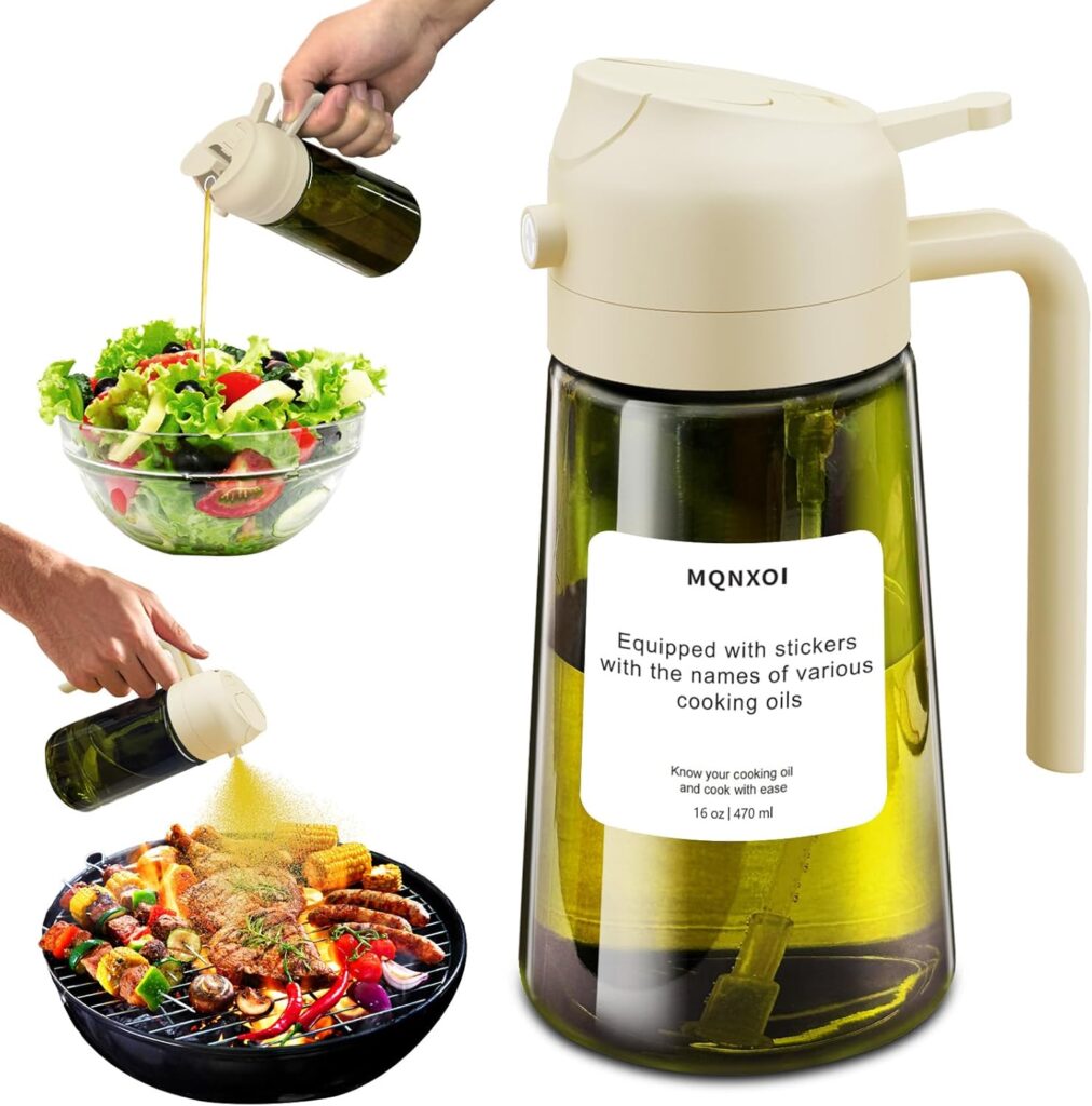 2 in 1 Glass Oil Sprayer Dispenser, 470ml Glass Olive Oil Sprayer,Cooking Oil Sprayer,Salad,16oz Oil Sprayer for Oil Bottle - Kitchen Gadgets 2 in 1 Glass Oil Sprayer Dispenser, 470ml Glass Olive Oil Sprayer,Cooking Oil Sprayer,Salad,16oz Oil Sprayer for Oil Bottle - Kitchen Gadgets