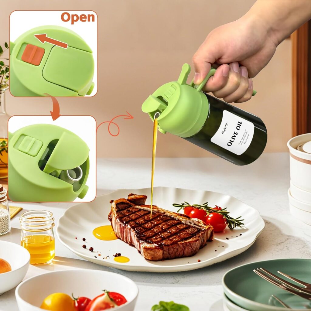 2 in 1 Glass Oil Sprayer Dispenser, 470ml Glass Olive Oil Sprayer,Cooking Oil Sprayer,Salad,16oz Oil Sprayer for Oil Bottle - Kitchen Gadgets 2 in 1 Glass Oil Sprayer Dispenser, 470ml Glass Olive Oil Sprayer,Cooking Oil Sprayer,Salad,16oz Oil Sprayer for Oil Bottle - Kitchen Gadgets