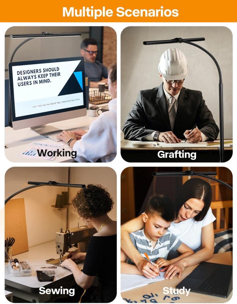 ACNCTOP Desk Lamp for Office Home - Eye-Caring Architect Task Lamp 25 Lighting Modes Adjustable LED Desk Lamp Flexible Gooseneck Clamp Light for Workbench Drafting Reading Study ACNCTOP Desk Lamp for Office Home - Eye-Caring Architect Task Lamp 25 Lighting Modes Adjustable LED Desk Lamp Flexible Gooseneck Clamp Light for Workbench Drafting Reading Study
