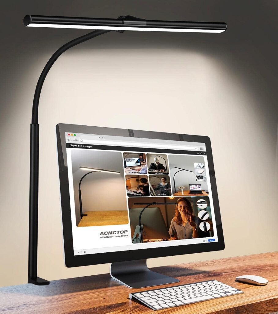 ACNCTOP Desk Lamp for Office Home - Eye-Caring Architect Task Lamp 25 Lighting Modes Adjustable LED Desk Lamp Flexible Gooseneck Clamp Light for Workbench Drafting Reading Study ACNCTOP Desk Lamp for Office Home - Eye-Caring Architect Task Lamp 25 Lighting Modes Adjustable LED Desk Lamp Flexible Gooseneck Clamp Light for Workbench Drafting Reading Study