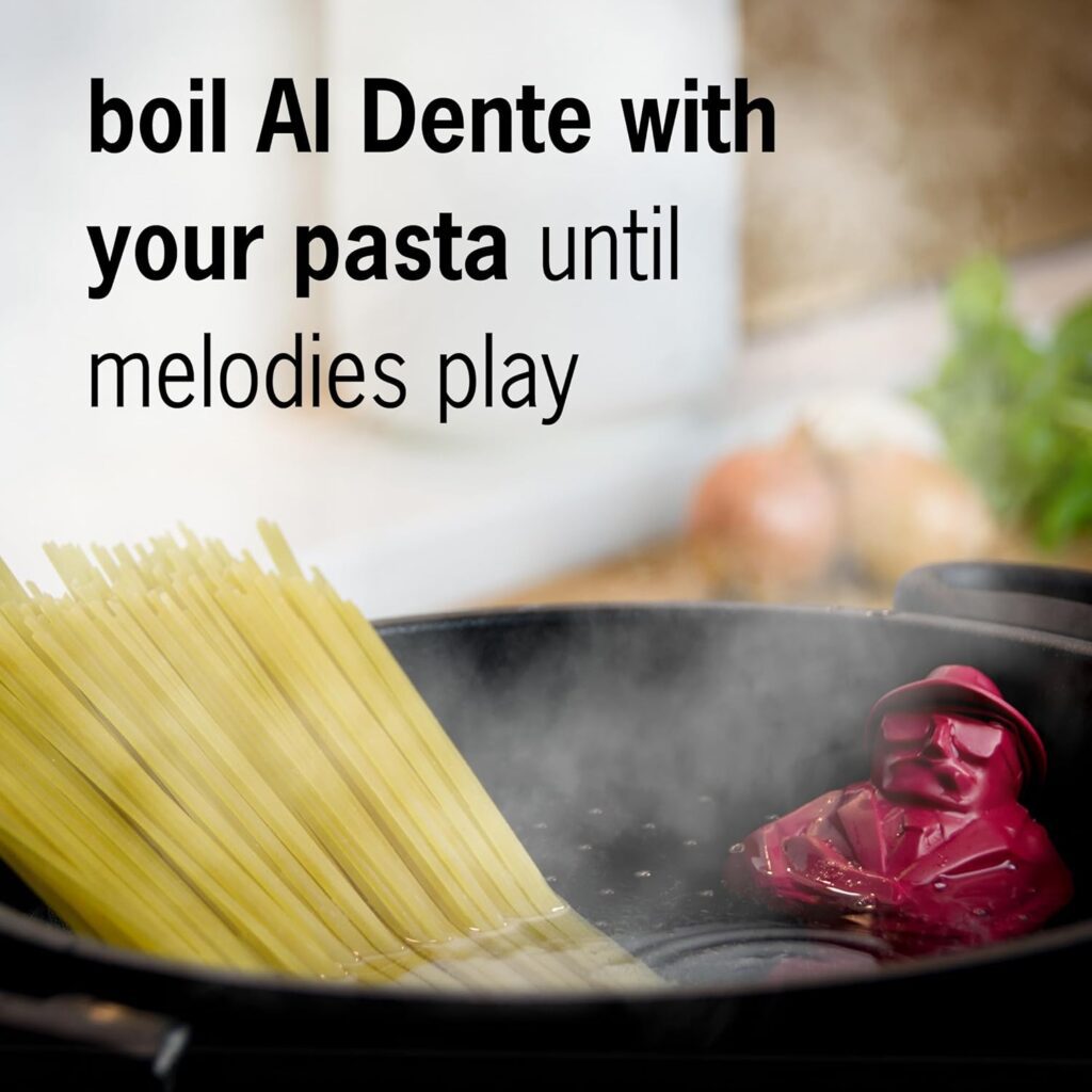 Al Dente - The Singing Floating Pasta Timer: Will Sing Different Tunes when Pasta is Ready at 3, 7, 9, and 11 Minutes, to be Boiled with any Pasta in The Pot, Floats in Cold Hot Boiling Water Al Dente - The Singing Floating Pasta Timer: Will Sing Different Tunes when Pasta is Ready at 3, 7, 9, and 11 Minutes, to be Boiled with any Pasta in The Pot, Floats in Cold Hot Boiling Water