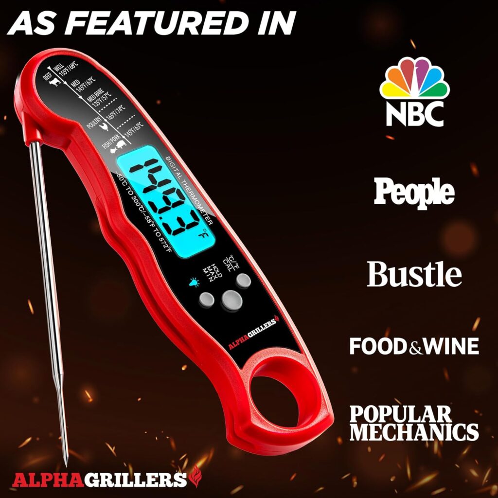 Alpha Grillers Meat Thermometer Digital - Instant Read Food Thermometer for Cooking Grilling Air Fryer Griddle Probe Kitchen Gadgets Essentials BBQ Accessories Grill Gifts for Men Him Dad Fathers Day Alpha Grillers Meat Thermometer Digital - Instant Read Food Thermometer for Cooking Grilling Air Fryer Griddle Probe Kitchen Gadgets Essentials BBQ Accessories Grill Gifts for Men Him Dad Fathers Day