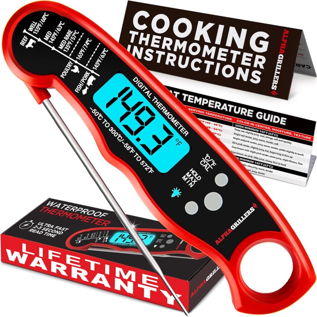Alpha Grillers Meat Thermometer Digital - Instant Read Food Thermometer for Cooking Grilling Air Fryer Griddle Probe Kitchen Gadgets Essentials BBQ Accessories Grill Gifts for Men Him Dad Fathers Day Alpha Grillers Meat Thermometer Digital - Instant Read Food Thermometer for Cooking Grilling Air Fryer Griddle Probe Kitchen Gadgets Essentials BBQ Accessories Grill Gifts for Men Him Dad Fathers Day