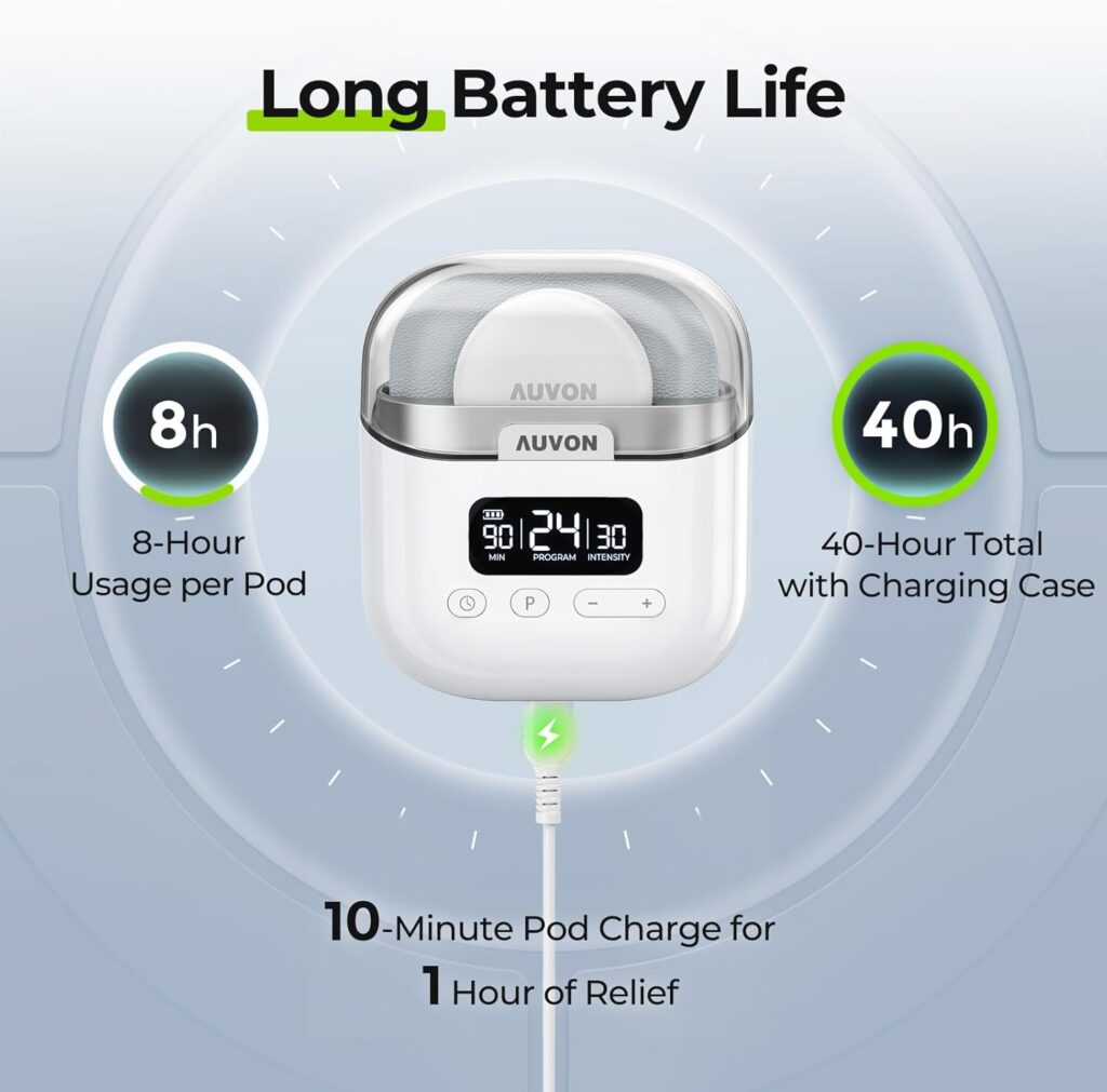 AUVON Wireless 24 Modes TENS Unit Muscle Stimulator for Pain Relief, Smart Rechargeable TENS Machine with Dual Size 6 TENS Pads for Physical Therapy, Pocket-Size TENS Device for Shoulder Back Pain AUVON Wireless 24 Modes TENS Unit Muscle Stimulator for Pain Relief, Smart Rechargeable TENS Machine with Dual Size 6 TENS Pads for Physical Therapy, Pocket-Size TENS Device for Shoulder Back Pain