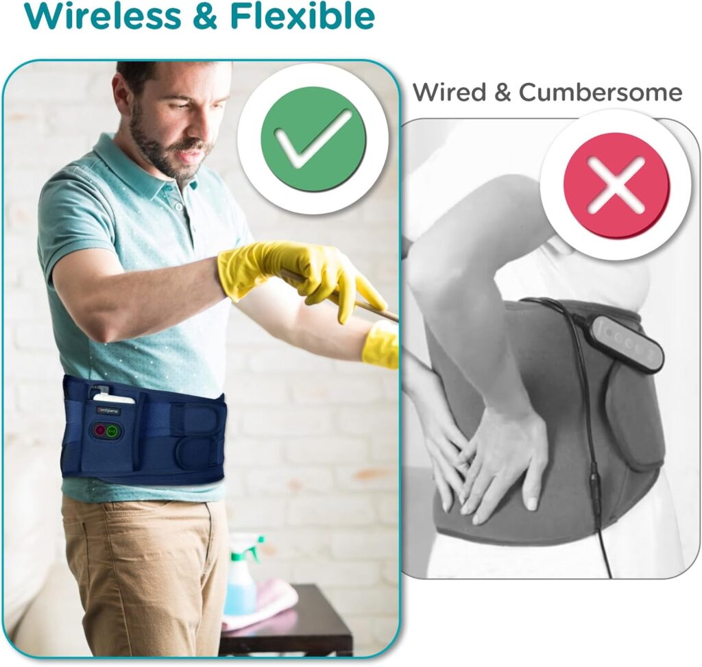 Comfytemp Cordless Heating Pad with Massager for Back Pain Relief, Portable Lower Back Massager FSA HSA Eligible, Wearable Heating Pads for Cramps with 3 Heat, Auto-Off, Birthday Gifts for Mom Dad 58 Comfytemp Cordless Heating Pad with Massager for Back Pain Relief, Portable Lower Back Massager FSA HSA Eligible, Wearable Heating Pads for Cramps with 3 Heat, Auto-Off, Birthday Gifts for Mom Dad 58