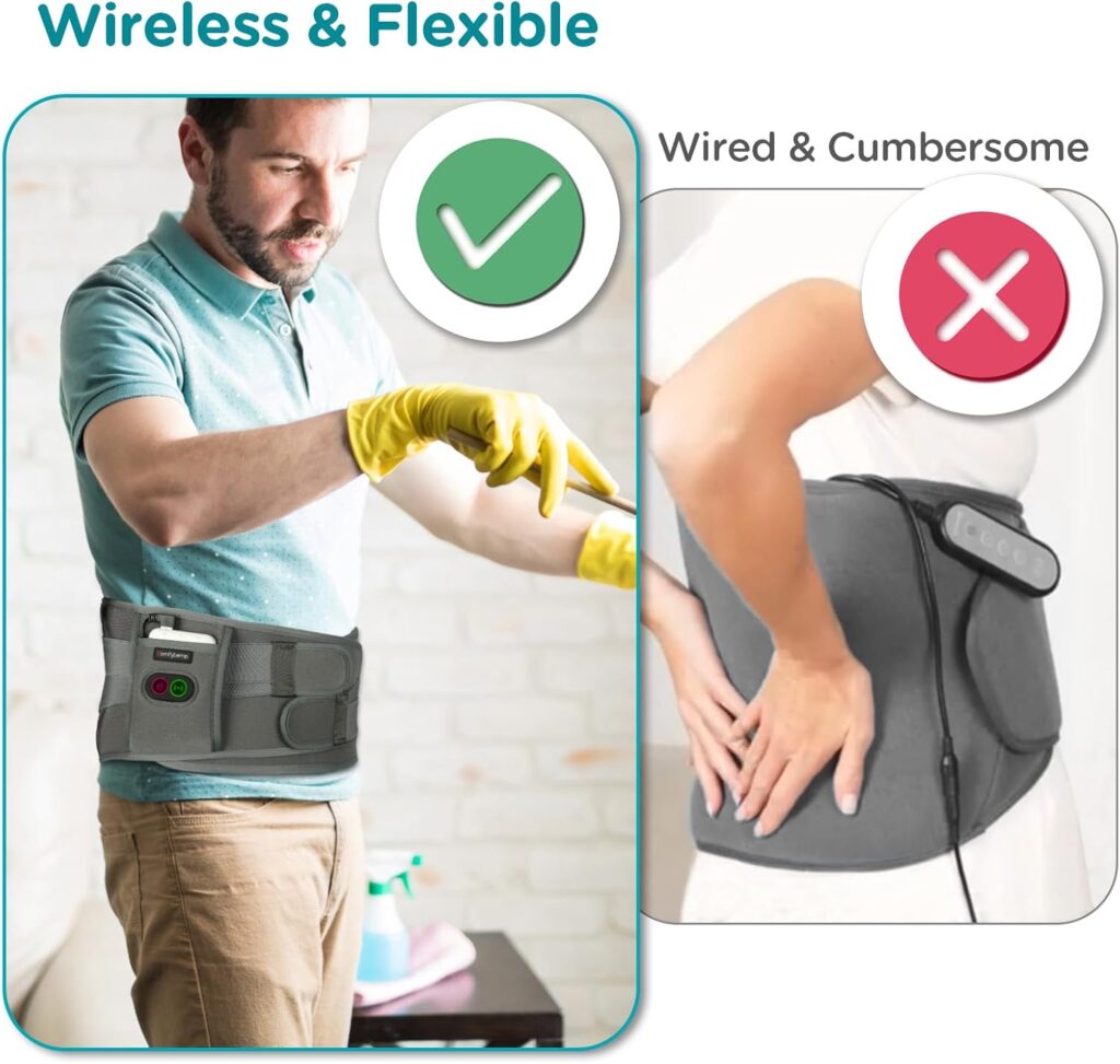 Comfytemp Cordless Heating Pad with Massager for Back Pain Relief, Portable Lower Back Massager FSA HSA Eligible, Wearable Heating Pads for Cramps with 3 Heat, Auto-Off, Birthday Gifts for Mom Dad 58 Comfytemp Cordless Heating Pad with Massager for Back Pain Relief, Portable Lower Back Massager FSA HSA Eligible, Wearable Heating Pads for Cramps with 3 Heat, Auto-Off, Birthday Gifts for Mom Dad 58