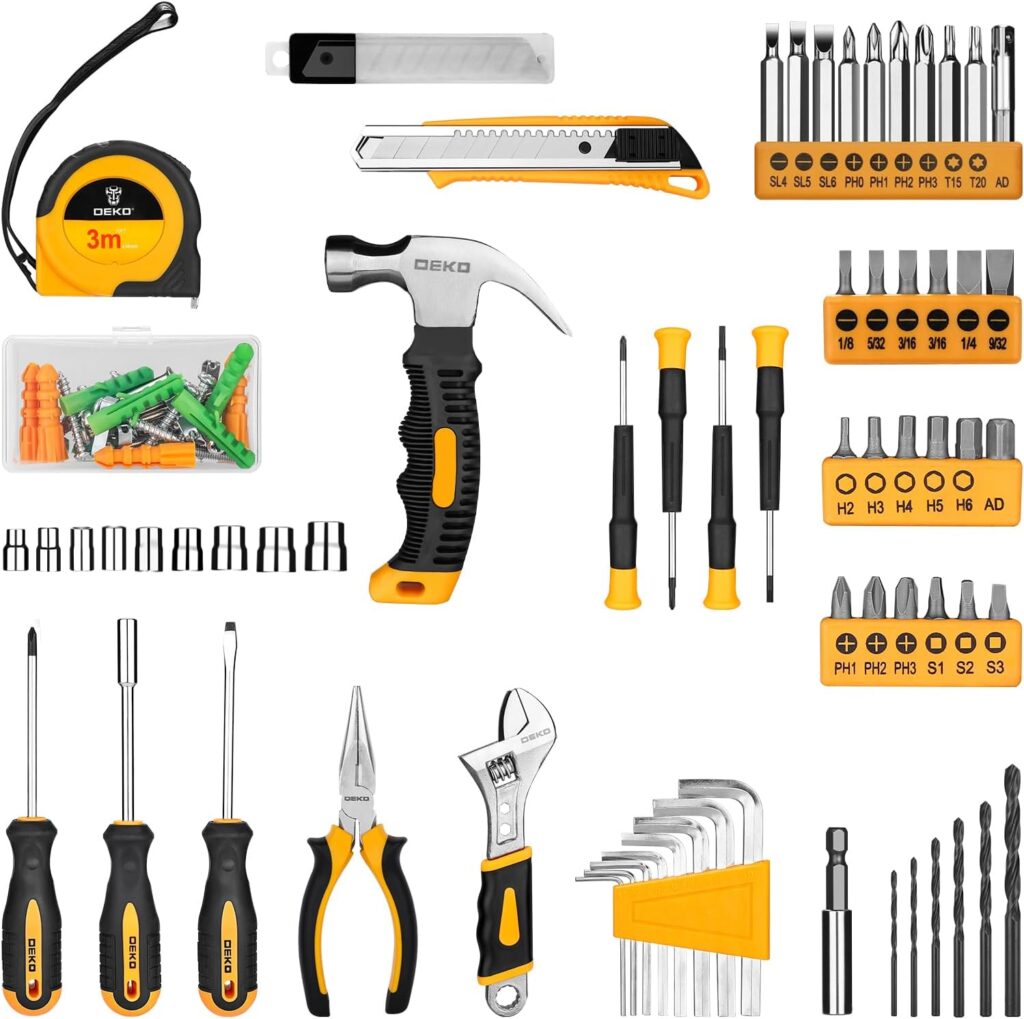 DEKOPRO Tool Set:Tool Kit with 8V Cordless Drill,Tool Box with Drill,Hand Drill Set for Men Women,Home Tool Kits for House Repair,Handyman,DIY 126 Piece DEKOPRO Tool Set:Tool Kit with 8V Cordless Drill,Tool Box with Drill,Hand Drill Set for Men Women,Home Tool Kits for House Repair,Handyman,DIY 126 Piece