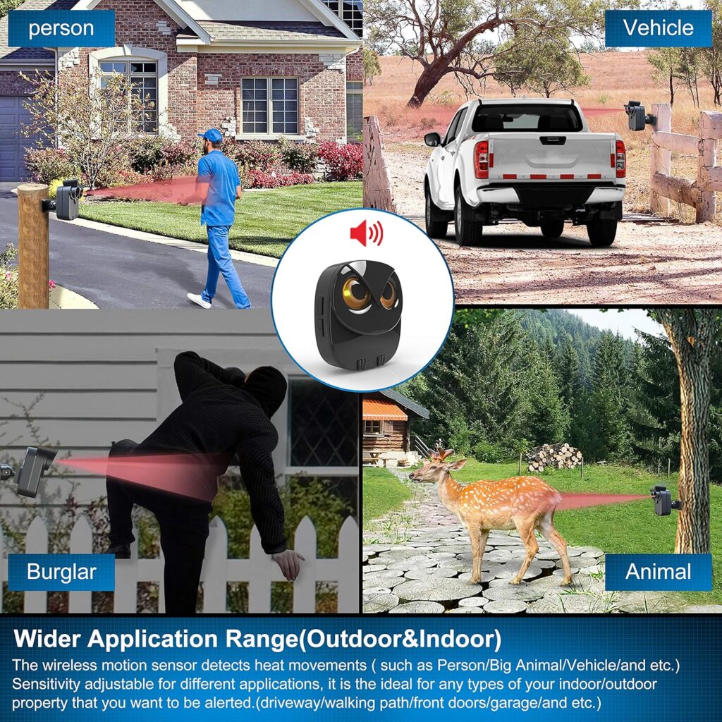 Driveway Alarm- 1/2 Mile Long Range Wireless Driveway Alarm Outdoor Weather Resistant Motion SensorDetector-DIY Security Alert-MonitorProtect Outdoor/Indoor Property - 1 Receiver and 2 Sensors Driveway Alarm- 1/2 Mile Long Range Wireless Driveway Alarm Outdoor Weather Resistant Motion SensorDetector-DIY Security Alert-MonitorProtect Outdoor/Indoor Property - 1 Receiver and 2 Sensors