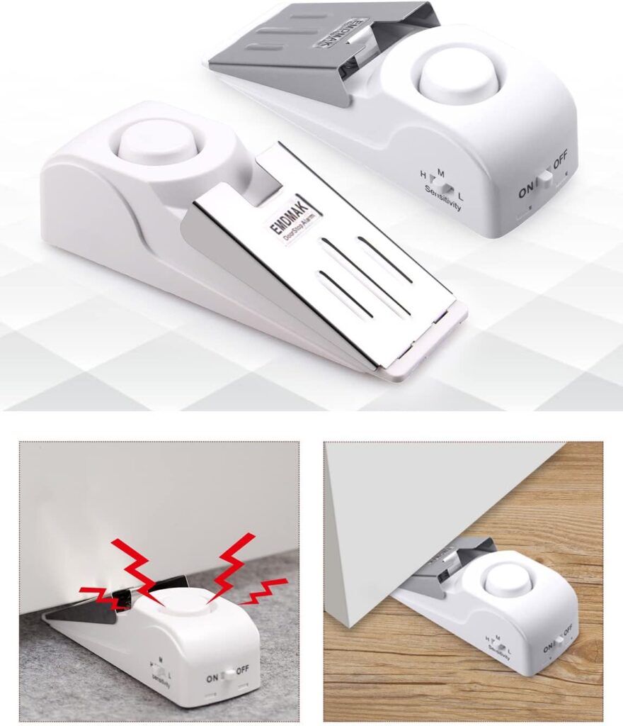 EMDMAK Door Stop Alarm with 120DB Siren Door Stop for Home Travel (Black) (Pack of 2) EMDMAK Door Stop Alarm with 120DB Siren Door Stop for Home Travel (Black) (Pack of 2)