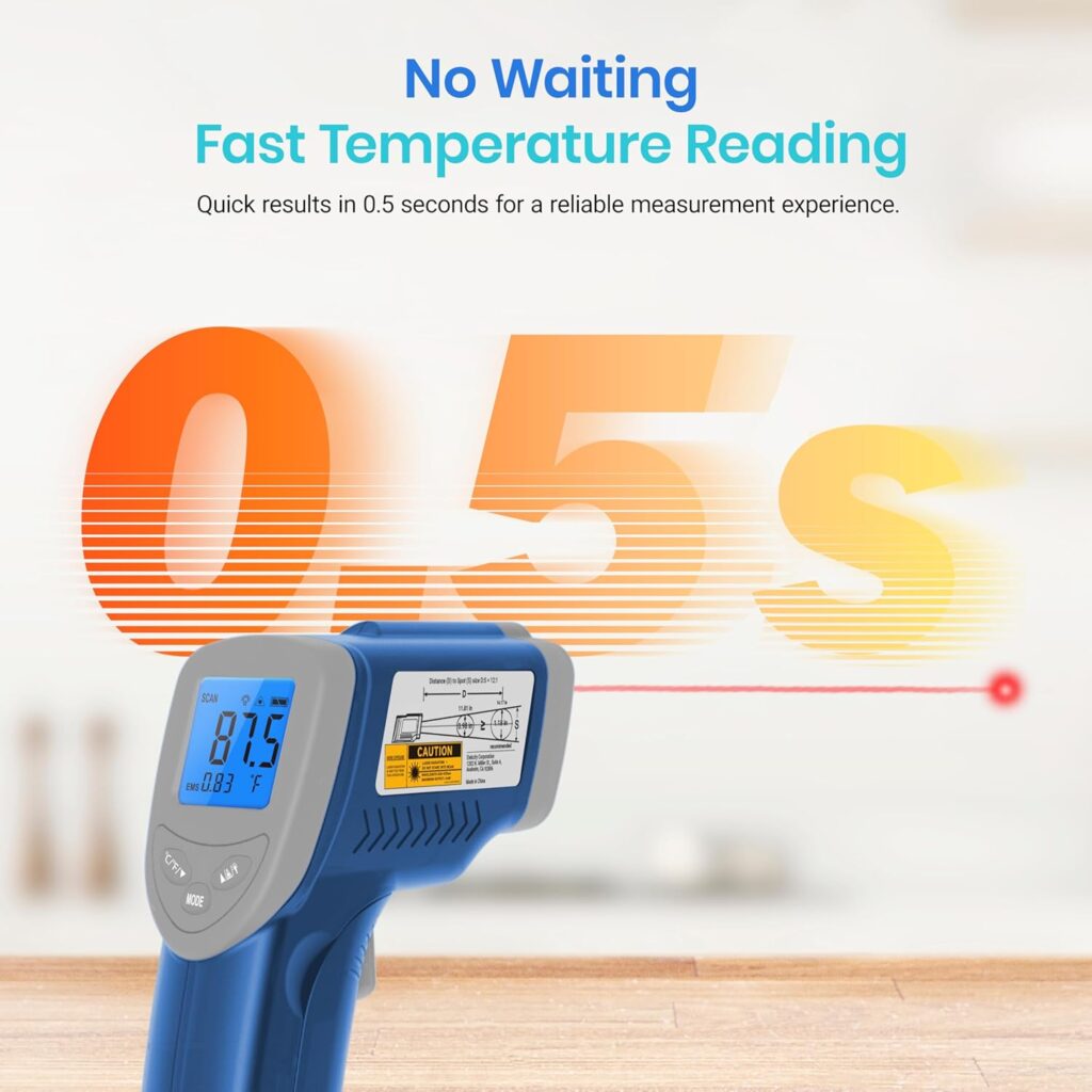 Etekcity Infrared Thermometer Laser Temperature Gun 774, Meat Food Candy Oven Thermometer for Griddle Accessories, Heat Gun for Cooking Refrigerator Tools, Yellow, -58°F to 842°F Etekcity Infrared Thermometer Laser Temperature Gun 774, Meat Food Candy Oven Thermometer for Griddle Accessories, Heat Gun for Cooking Refrigerator Tools, Yellow, -58°F to 842°F