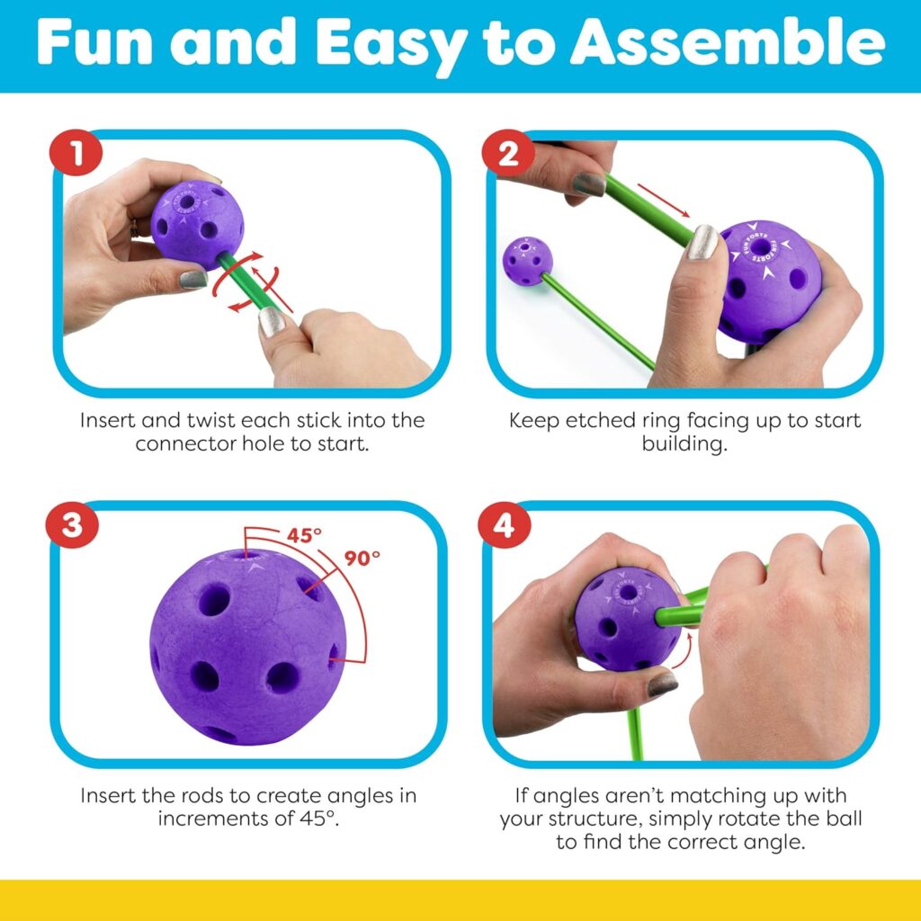 Fun Forts Glow Fort Building Kit for Kids - 81 Pack Glow in The Dark STEM Building Toys Indoor Outdoor Play Tent for Kids Construction Toys with 53 Rods and 28 Spheres Fun Forts Glow Fort Building Kit for Kids - 81 Pack Glow in The Dark STEM Building Toys Indoor Outdoor Play Tent for Kids Construction Toys with 53 Rods and 28 Spheres