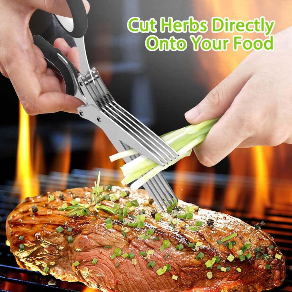 Herb Scissors, Herb Scissors with 5 Blades and Cover – Sharp Dishwasher Safe Kitchen Scissors, Must-Have Kitchen Gadgets, Cool Gadgets, Herb Shears Cutter tool, Green Herb Scissors, Herb Scissors with 5 Blades and Cover – Sharp Dishwasher Safe Kitchen Scissors, Must-Have Kitchen Gadgets, Cool Gadgets, Herb Shears Cutter tool, Green