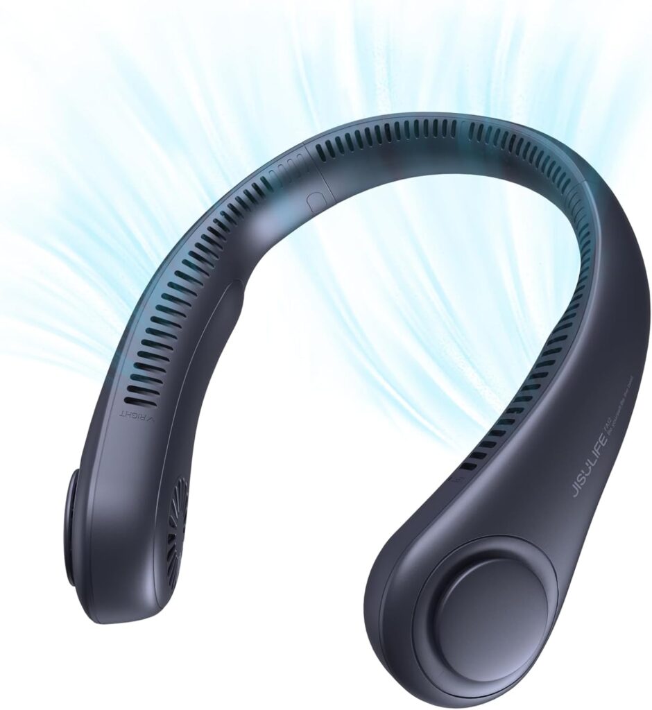 JISULIFE Portable Neck Fan, Hands-Free Bladeless, 5 Speeds, 4000 mAh Battery Operated Wearable Personal Fan, Twistable, Rechargeable, Gift for Women Men-Dark Green JISULIFE Portable Neck Fan, Hands-Free Bladeless, 5 Speeds, 4000 mAh Battery Operated Wearable Personal Fan, Twistable, Rechargeable, Gift for Women Men-Dark Green