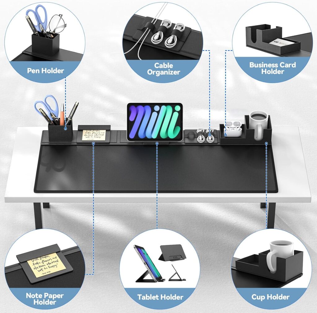 KDD Desk Pad and Organizer Set, 6 in 1 Mouse Mat with Magnetic Desktop Storage Accessories DIY Feature for Phone and Tablet Stand/Cup Holder/Card Holder/Pen Holder/Cable Management for Office and Home KDD Desk Pad and Organizer Set, 6 in 1 Mouse Mat with Magnetic Desktop Storage Accessories DIY Feature for Phone and Tablet Stand/Cup Holder/Card Holder/Pen Holder/Cable Management for Office and Home