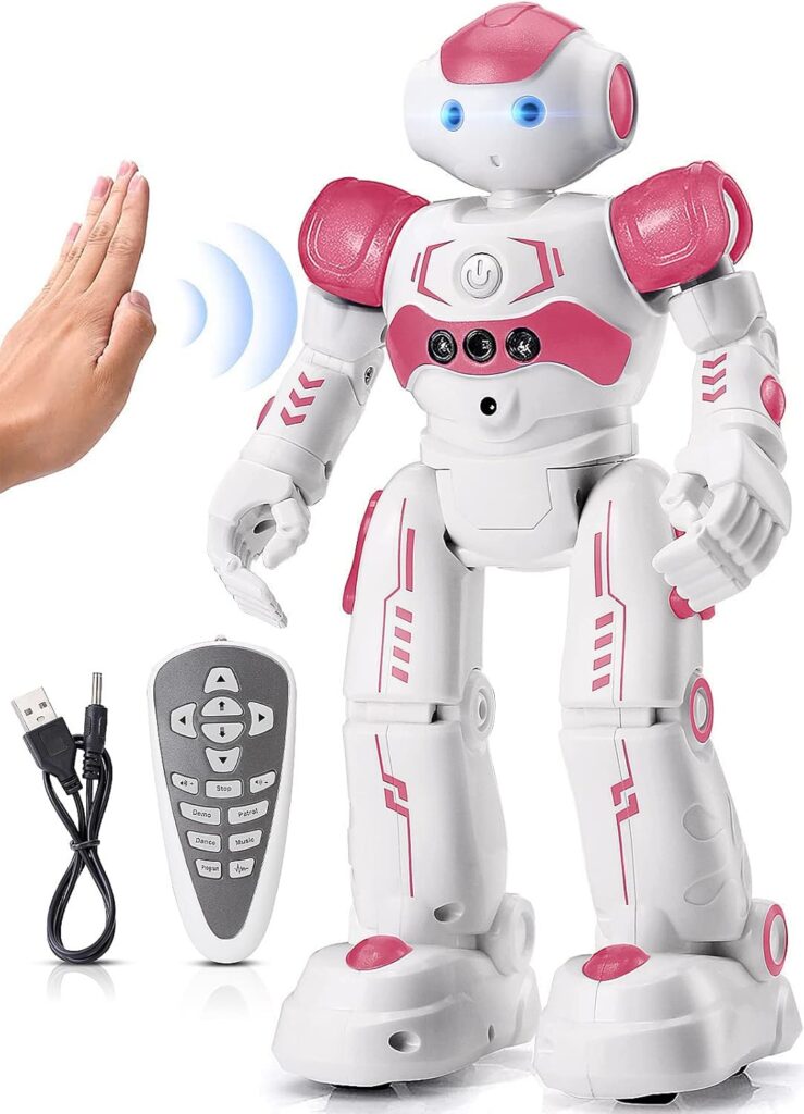 KingsDragon RC Robot Toys for Kids, Gesture Sensing Programmable Remote Control Smart Robot for Age 3 4 5 6 7 8 Year Old Boys Girls Birthday Gift Present KingsDragon RC Robot Toys for Kids, Gesture Sensing Programmable Remote Control Smart Robot for Age 3 4 5 6 7 8 Year Old Boys Girls Birthday Gift Present