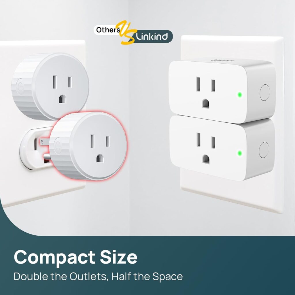 Linkind Matter Smart Plug, Work with Apple Home, Siri, Alexa, Google Home, SmartThings, Smart Outlet 15A/1800W Max, Smart Home Automation, APP Remote Control,TimerSchedule, 2.4G Wi-Fi Only, 4 Pack Linkind Matter Smart Plug, Work with Apple Home, Siri, Alexa, Google Home, SmartThings, Smart Outlet 15A/1800W Max, Smart Home Automation, APP Remote Control,TimerSchedule, 2.4G Wi-Fi Only, 4 Pack