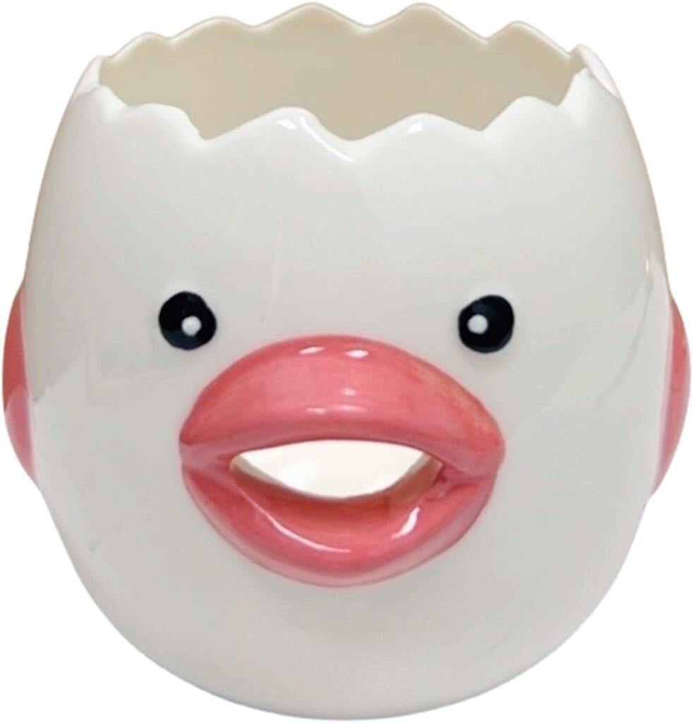 LuoCoCo Cute Egg Separator, Ceramics Vomiting Chicken Egg Yolk White Separator, Practical Household Small Egg Filter Splitter, Kitchen Gadget Baking Assistant Tool, Dishwasher Safe (Yellow) LuoCoCo Cute Egg Separator, Ceramics Vomiting Chicken Egg Yolk White Separator, Practical Household Small Egg Filter Splitter, Kitchen Gadget Baking Assistant Tool, Dishwasher Safe (Yellow)