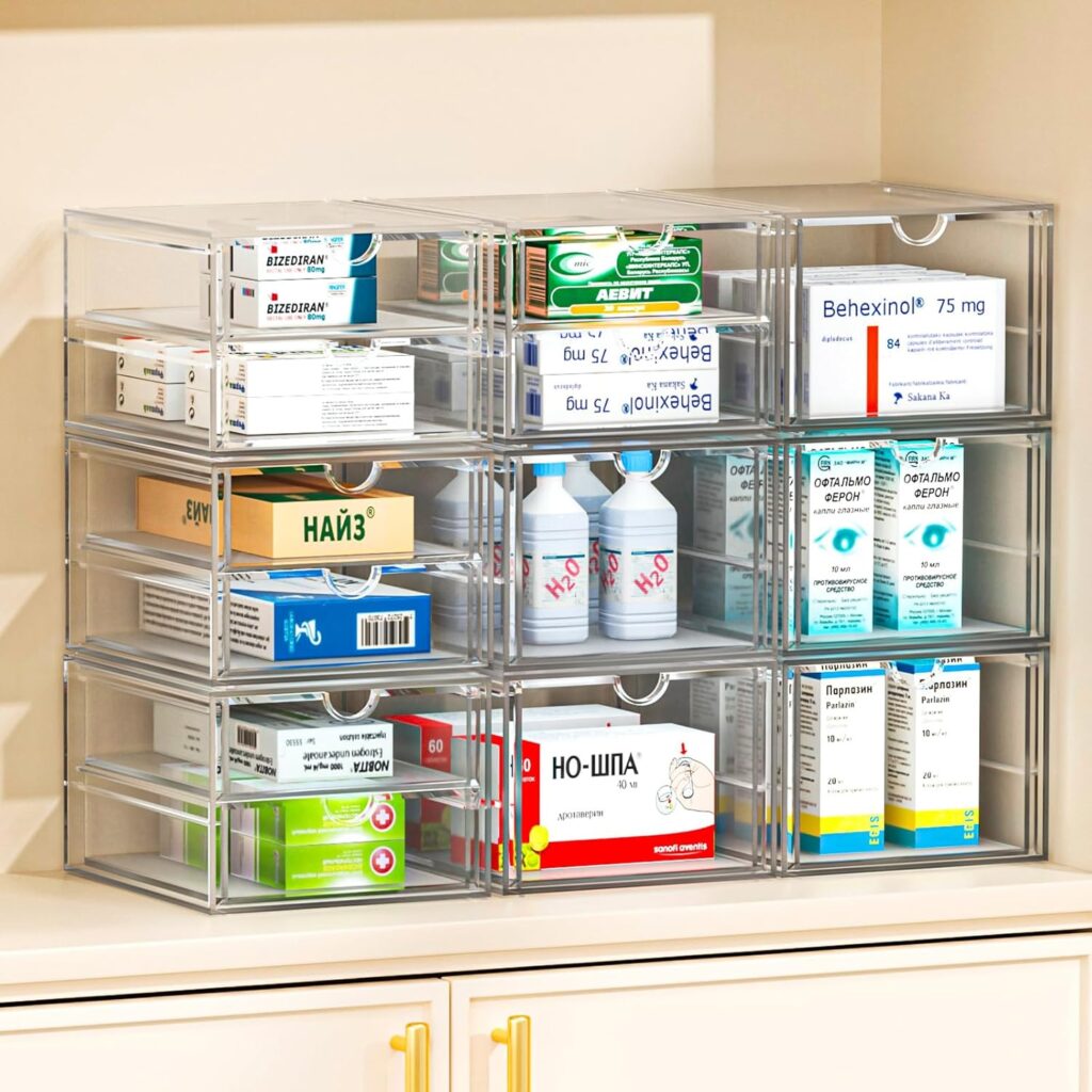 Makeup Organizer With 16 Drawers, 4 Pcs Desktop Office Supplies, Desk Organizers, Clear Desk Accessories, Dustproof Drawer Storage for Make Up, Jewelry, Pen, Stationary Makeup Organizer With 16 Drawers, 4 Pcs Desktop Office Supplies, Desk Organizers, Clear Desk Accessories, Dustproof Drawer Storage for Make Up, Jewelry, Pen, Stationary