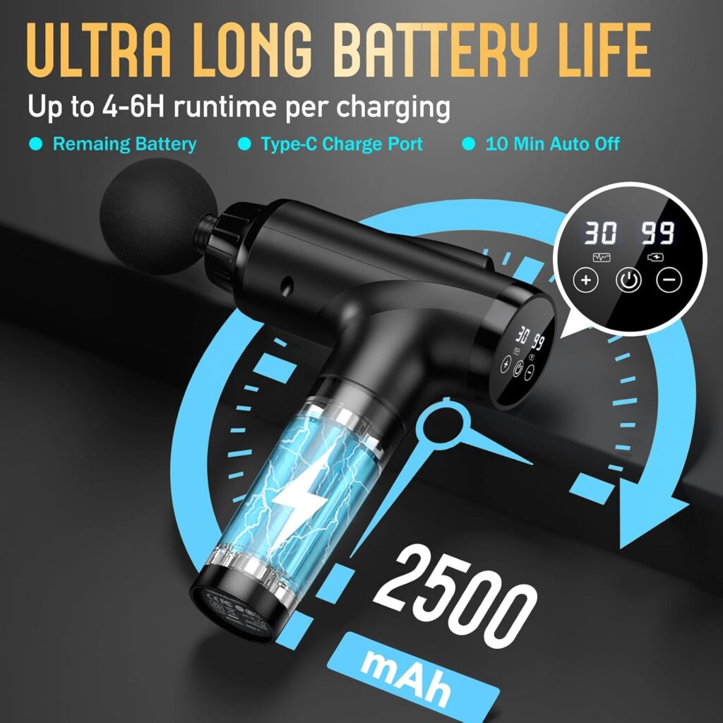 Massage Gun Deep Tissue, Handheld Electric Muscle Massager, High Intensity Percussion Massage Device for Pain Relief with 9 Attachments 30 Speed(Grey) Massage Gun Deep Tissue, Handheld Electric Muscle Massager, High Intensity Percussion Massage Device for Pain Relief with 9 Attachments 30 Speed(Grey)