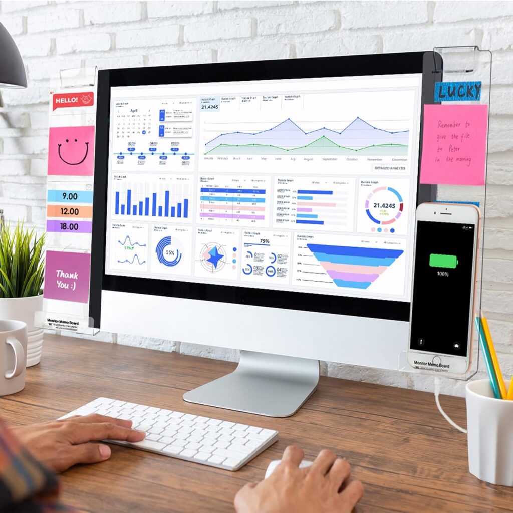 MDOZQ Office Desk Accessories 2pcs Computer Monitor Memo Board Message Board Supplies for Women Men Sticky Note Holder Home Desktop Decor MDOZQ Office Desk Accessories 2pcs Computer Monitor Memo Board Message Board Supplies for Women Men Sticky Note Holder Home Desktop Decor