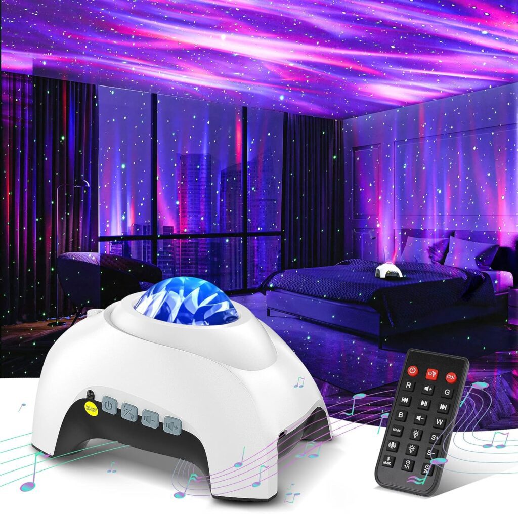 Northern Galaxy Light Aurora Projector with 33 Light Effects, Night Lights LED Star Projector for Bedroom Nebula Lamp, Remote Control, White Noises, Bluetooth Speaker for Parties Northern Galaxy Light Aurora Projector with 33 Light Effects, Night Lights LED Star Projector for Bedroom Nebula Lamp, Remote Control, White Noises, Bluetooth Speaker for Parties