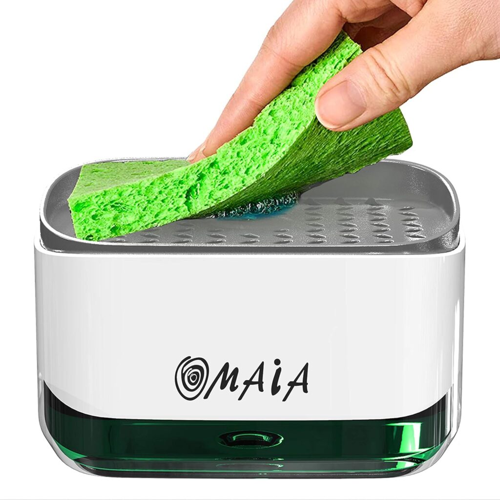 OMAIA 2-in-1 Dish Soap Dispenser with Sponge Holder - dishwashing Liquid Dispenser for Kitchen - Smart Kitchen Gadgets 2023 - Sink Countertop Organizer for Kitchen Sink… OMAIA 2-in-1 Dish Soap Dispenser with Sponge Holder - dishwashing Liquid Dispenser for Kitchen - Smart Kitchen Gadgets 2023 - Sink Countertop Organizer for Kitchen Sink…
