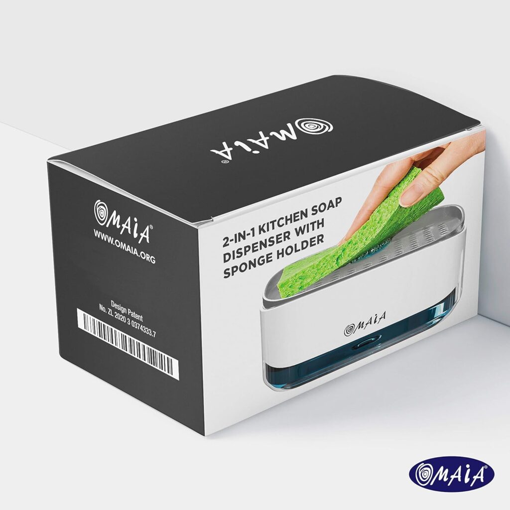 OMAIA 2-in-1 Dish Soap Dispenser with Sponge Holder - dishwashing Liquid Dispenser for Kitchen - Smart Kitchen Gadgets 2023 - Sink Countertop Organizer for Kitchen Sink… OMAIA 2-in-1 Dish Soap Dispenser with Sponge Holder - dishwashing Liquid Dispenser for Kitchen - Smart Kitchen Gadgets 2023 - Sink Countertop Organizer for Kitchen Sink…