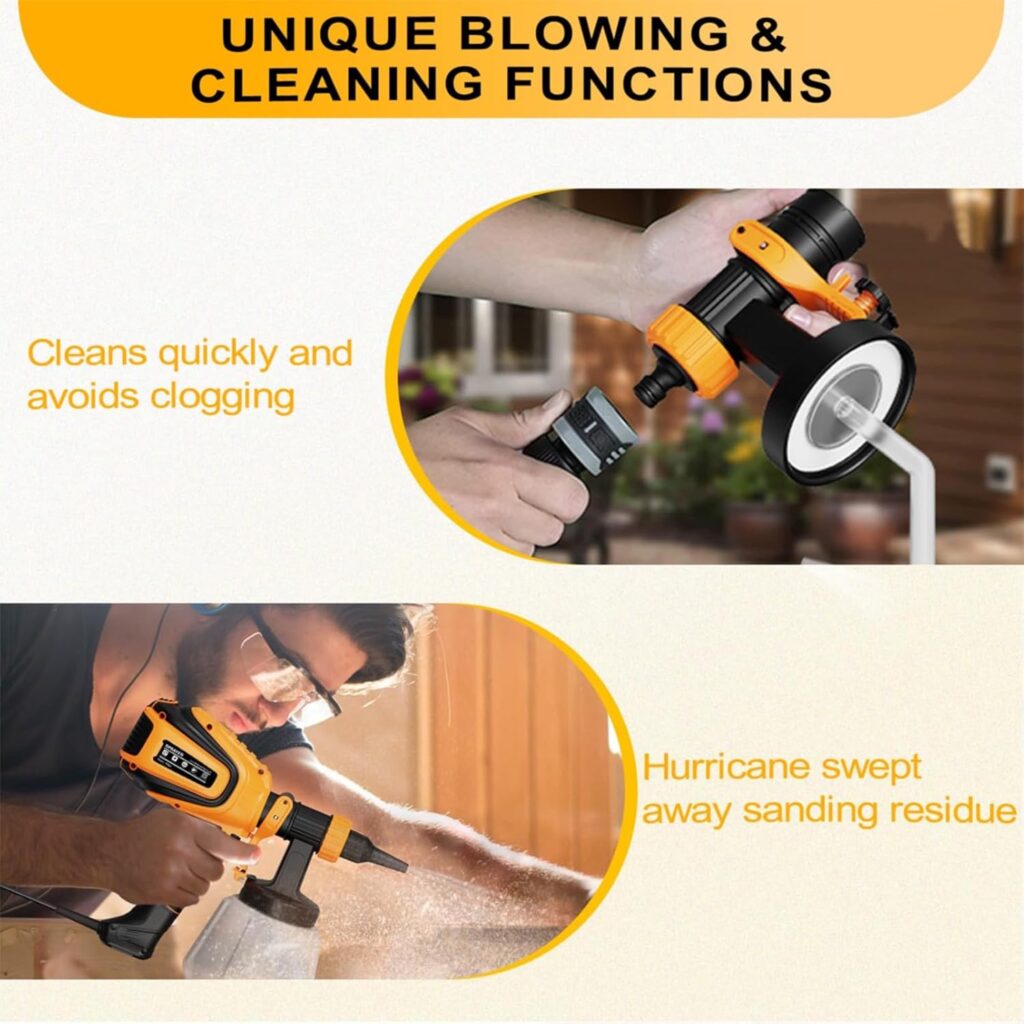 Paint Sprayer, 700W HVLP Spray Gun with Cleaning Blowing Joints, 4 Nozzles and 3 Patterns, Easy to Clean, for Furniture, Cabinets, Fence, Walls, Door, Garden Chairs etc. VF803 Paint Sprayer, 700W HVLP Spray Gun with Cleaning Blowing Joints, 4 Nozzles and 3 Patterns, Easy to Clean, for Furniture, Cabinets, Fence, Walls, Door, Garden Chairs etc. VF803