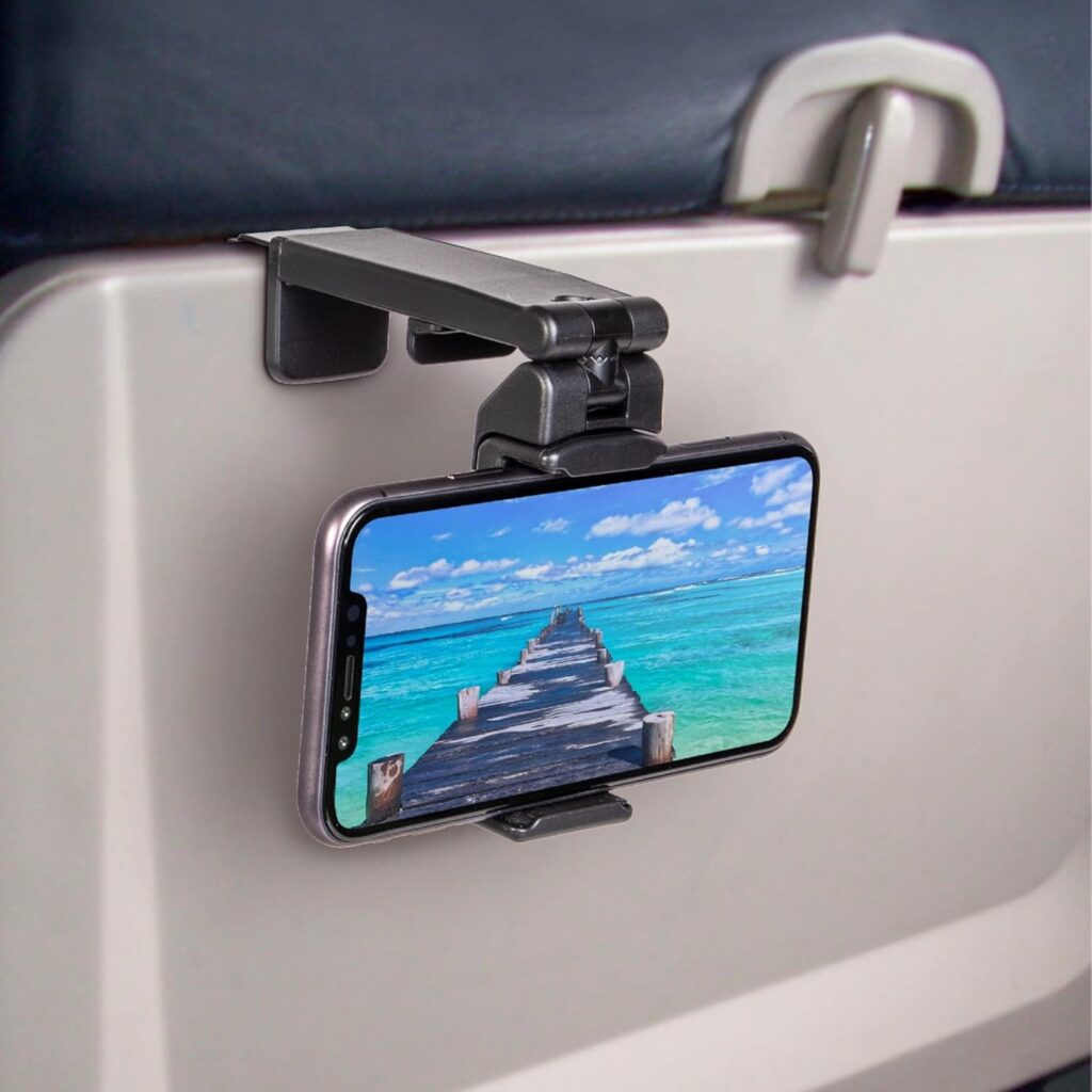 Perilogics Universal in Flight Airplane Phone Holder Mount. Hands Free Viewing with Multi-Directional Dual 360 Degree Rotation. Pocket Size Must Have Airplane Travel Essential Accessory for Flying Perilogics Universal in Flight Airplane Phone Holder Mount. Hands Free Viewing with Multi-Directional Dual 360 Degree Rotation. Pocket Size Must Have Airplane Travel Essential Accessory for Flying