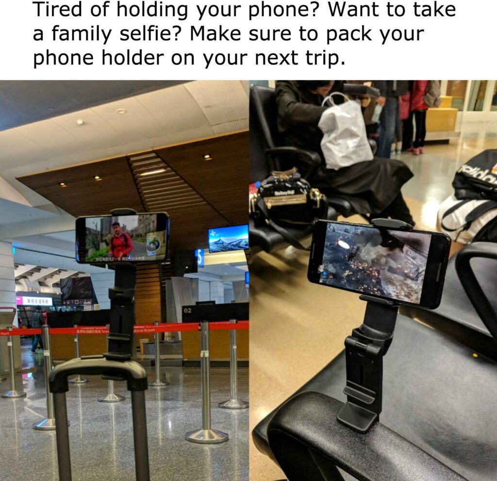 Perilogics Universal in Flight Airplane Phone Holder Mount. Hands Free Viewing with Multi-Directional Dual 360 Degree Rotation. Pocket Size Must Have Airplane Travel Essential Accessory for Flying Perilogics Universal in Flight Airplane Phone Holder Mount. Hands Free Viewing with Multi-Directional Dual 360 Degree Rotation. Pocket Size Must Have Airplane Travel Essential Accessory for Flying