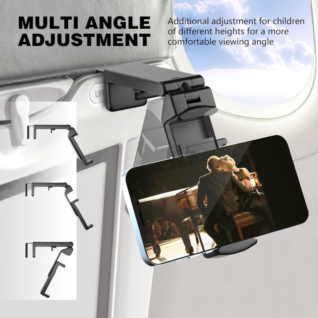 Perilogics Universal in Flight Airplane Phone Holder Mount. Hands Free Viewing with Multi-Directional Dual 360 Degree Rotation. Pocket Size Must Have Airplane Travel Essential Accessory for Flying Perilogics Universal in Flight Airplane Phone Holder Mount. Hands Free Viewing with Multi-Directional Dual 360 Degree Rotation. Pocket Size Must Have Airplane Travel Essential Accessory for Flying