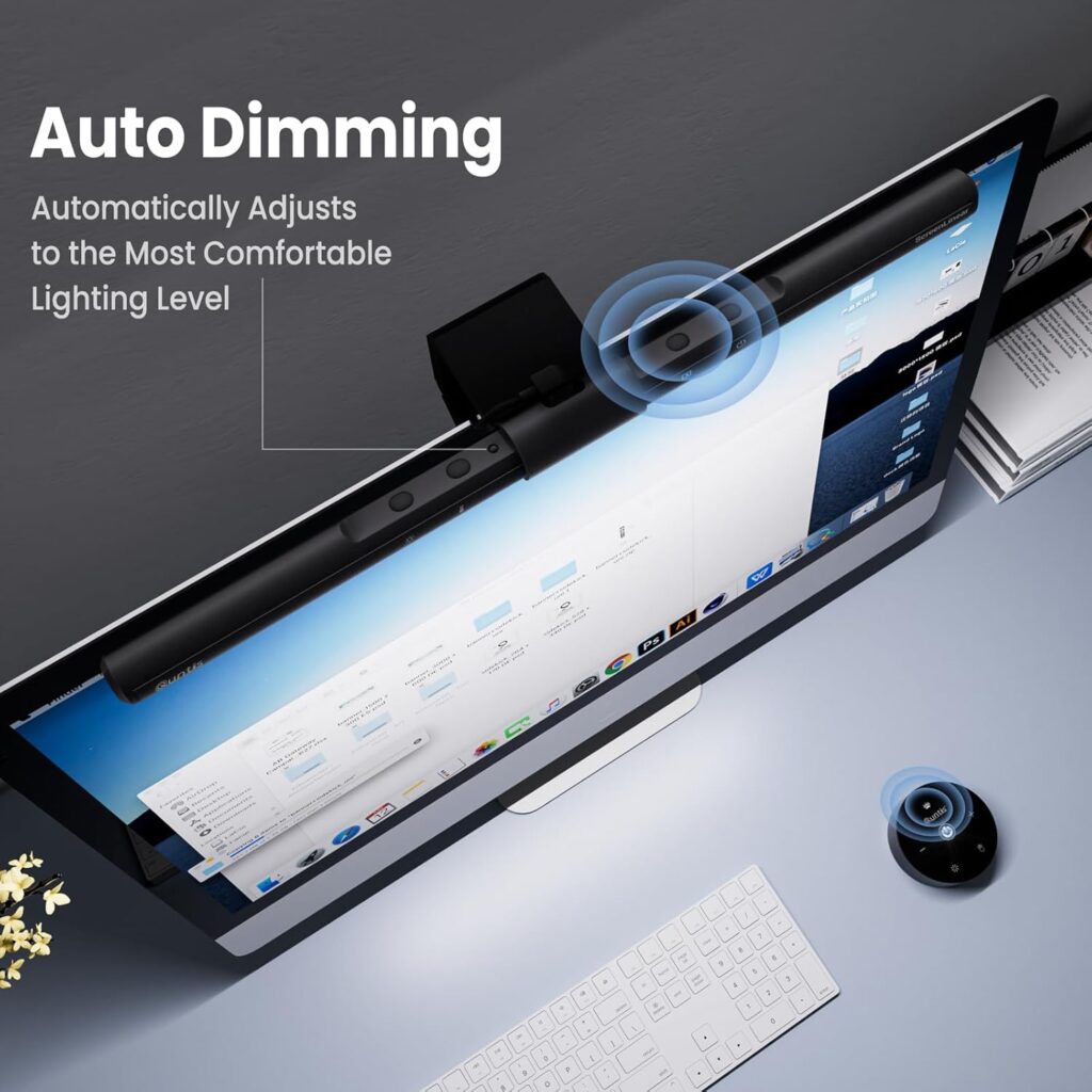 Quntis Computer Monitor Lamp, Screen Monitor Light Bar for Eye Caring, USB Reading LED Task Lamp with Auto-Dimming, Dimmable Lamp Bar, Touch Control, No Glare Space Saving Home Office Desk Lamps Quntis Computer Monitor Lamp, Screen Monitor Light Bar for Eye Caring, USB Reading LED Task Lamp with Auto-Dimming, Dimmable Lamp Bar, Touch Control, No Glare Space Saving Home Office Desk Lamps
