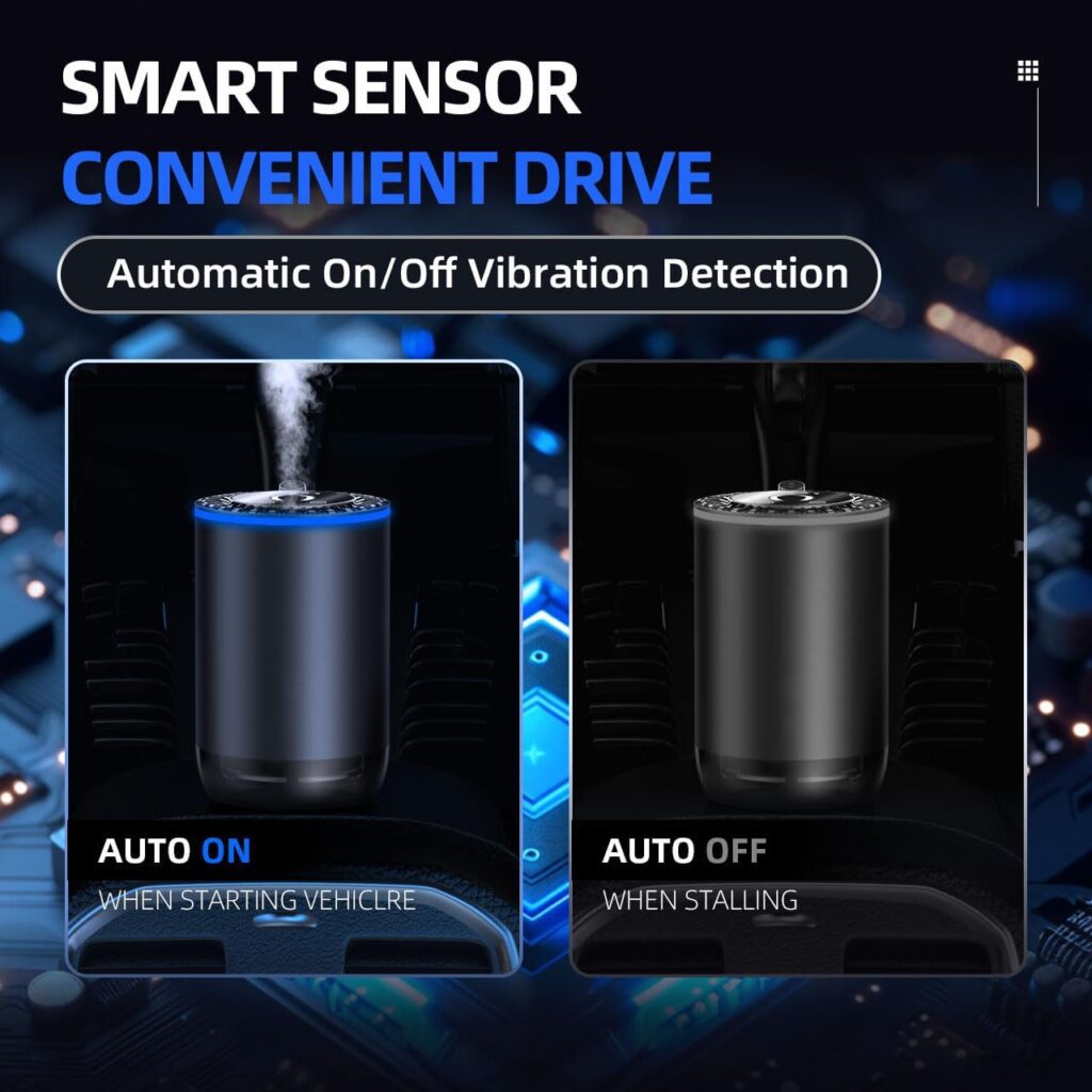 Smart Car Essential Oil Diffuser Air Freshener Accessories,Automatic Ultrasonic Aromatherapy Cool Light Gadgets,Waterless Scentiment Scent Kit,USB Aroma Purifier Deodorizer,Home Cologne Fragrance Gift Smart Car Essential Oil Diffuser Air Freshener Accessories,Automatic Ultrasonic Aromatherapy Cool Light Gadgets,Waterless Scentiment Scent Kit,USB Aroma Purifier Deodorizer,Home Cologne Fragrance Gift