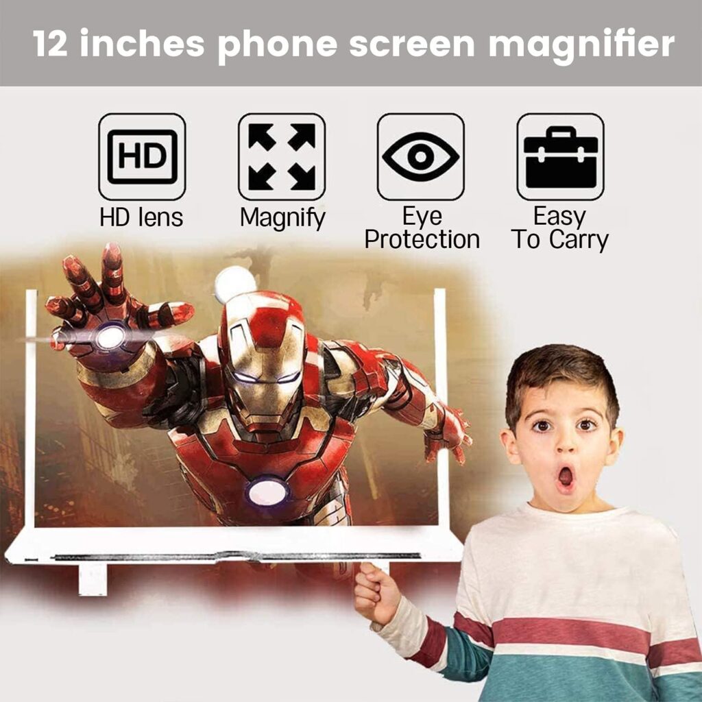 Smartphone Screen Magnifier Stand 14 Inch 3D Foldable Amplifier Stand Holder for Cell Phone Adjustable Angle for Families Mom Dad Smartphone Screen Magnifier Stand 14 Inch 3D Foldable Amplifier Stand Holder for Cell Phone Adjustable Angle for Families Mom Dad