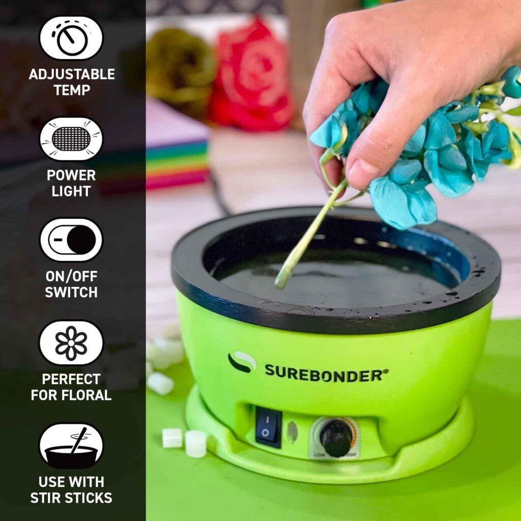 Surebonder Electric Hot Glue Skillet, Adjustable Temperature 225-400 F, 5-1/4 Diameter, 1-in Depth, Dip Crafts Directly Into Pot of Hot Glue (803) Surebonder Electric Hot Glue Skillet, Adjustable Temperature 225-400 F, 5-1/4 Diameter, 1-in Depth, Dip Crafts Directly Into Pot of Hot Glue (803)