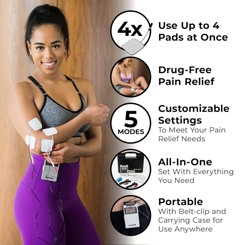 TENS 7000 Digital TENS Unit with Accessories - Muscle Stimulator Machine for Back Pain Relief, Sciatica, Neck, Nerve, Shoulder, Hip, Elbow, Muscle Pain Relief TENS 7000 Digital TENS Unit with Accessories - Muscle Stimulator Machine for Back Pain Relief, Sciatica, Neck, Nerve, Shoulder, Hip, Elbow, Muscle Pain Relief