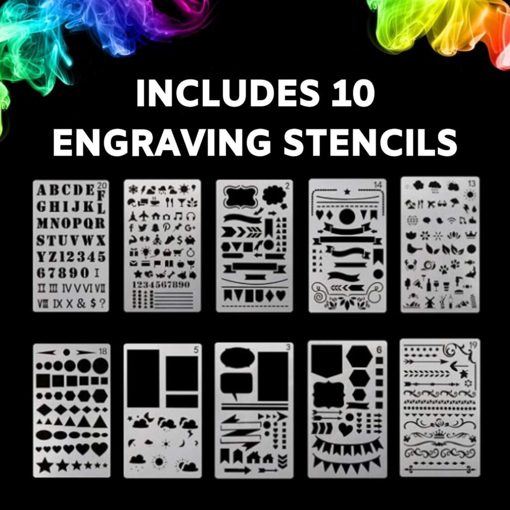 The Original Easy Etcher - Engraving Pen Complete Kit - Portable DIY Craft Electric Engraver Stencils for Jewelry, Metal, Glass, Leather, Wood - Rotary Tool Etching Scribe Carving Tool The Original Easy Etcher - Engraving Pen Complete Kit - Portable DIY Craft Electric Engraver Stencils for Jewelry, Metal, Glass, Leather, Wood - Rotary Tool Etching Scribe Carving Tool