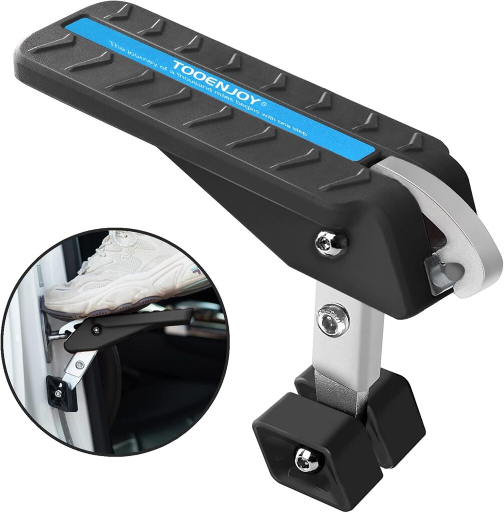 TOOENJOY Adjustable 5 Gear Extra Protection Car Door Latch Step No Assemble Foldable Heavy Duty Car Gadgets Stand Pedal Ladder for Easy Roof Rack Access, Universal, Max Load 400LBS(Medium) TOOENJOY Adjustable 5 Gear Extra Protection Car Door Latch Step No Assemble Foldable Heavy Duty Car Gadgets Stand Pedal Ladder for Easy Roof Rack Access, Universal, Max Load 400LBS(Medium)