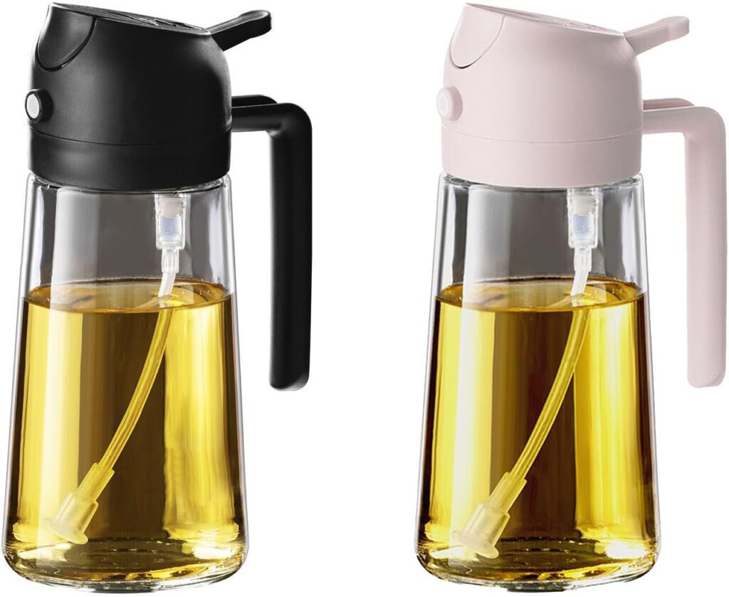 TrendPlain 16oz/470ml Olive Oil Sprayer for Cooking - 2 in 1 Olive Oil Dispenser for Kitchen Gadgets, Air Fryer, Salad, and BBQ - Black TrendPlain 16oz/470ml Olive Oil Sprayer for Cooking - 2 in 1 Olive Oil Dispenser for Kitchen Gadgets, Air Fryer, Salad, and BBQ - Black