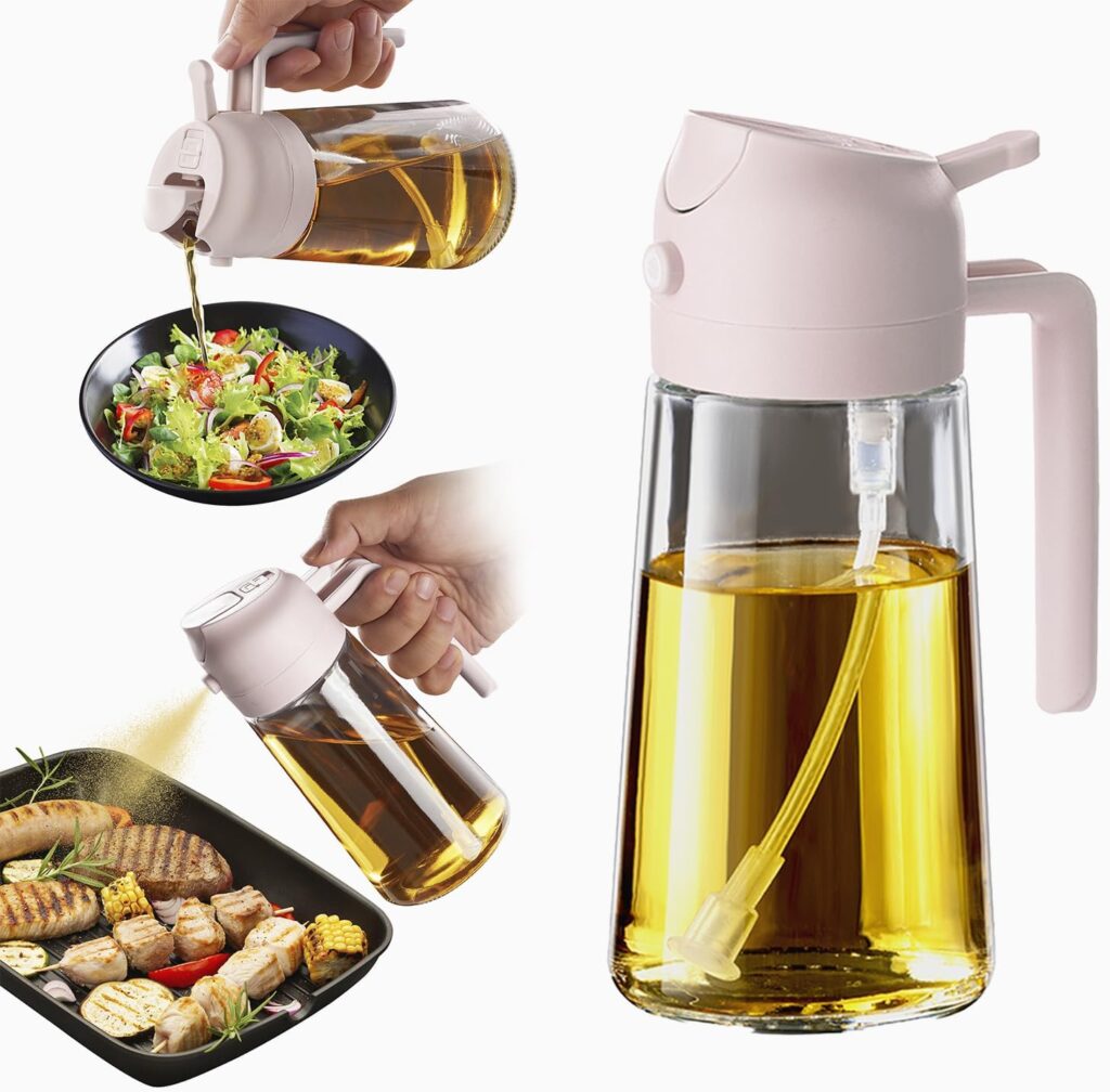 TrendPlain 16oz/470ml Olive Oil Sprayer for Cooking - 2 in 1 Olive Oil Dispenser for Kitchen Gadgets, Air Fryer, Salad, and BBQ - Black TrendPlain 16oz/470ml Olive Oil Sprayer for Cooking - 2 in 1 Olive Oil Dispenser for Kitchen Gadgets, Air Fryer, Salad, and BBQ - Black