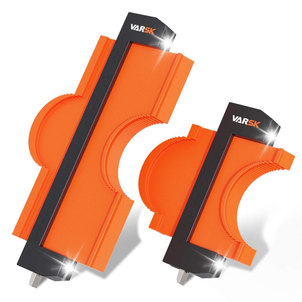 VARSK Contour Gauge Profile Tool with Light 5+10 Inch - Super Duplicator Shape and Outline Tool, Gifts for Men Dad Him, Cool Gadgets for Men DIY Handyman, Home Improvement Measuring Woodworking Tools VARSK Contour Gauge Profile Tool with Light 5+10 Inch - Super Duplicator Shape and Outline Tool, Gifts for Men Dad Him, Cool Gadgets for Men DIY Handyman, Home Improvement Measuring Woodworking Tools