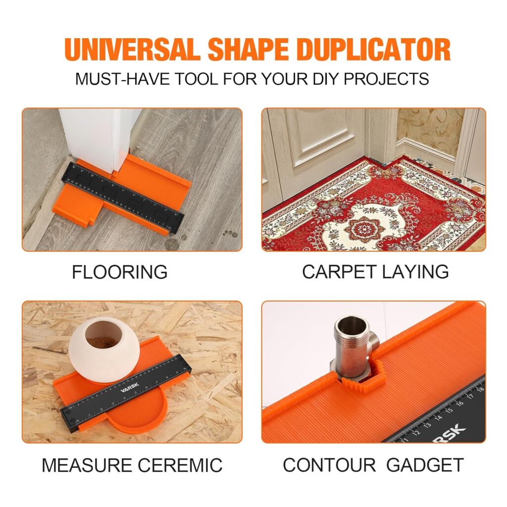 VARSK Contour Gauge Profile Tool with Light 5+10 Inch - Super Duplicator Shape and Outline Tool, Gifts for Men Dad Him, Cool Gadgets for Men DIY Handyman, Home Improvement Measuring Woodworking Tools VARSK Contour Gauge Profile Tool with Light 5+10 Inch - Super Duplicator Shape and Outline Tool, Gifts for Men Dad Him, Cool Gadgets for Men DIY Handyman, Home Improvement Measuring Woodworking Tools