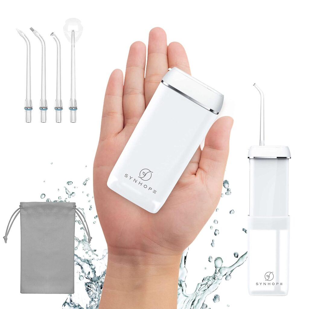 Water Flosser [Mini Cordless Portable] Oral Irrigator Water Teeth Cleaner Pick, Telescopic Water Tank, 3 Modes IPX7 Waterproof, Home Travel Water Flossers for Teeth, Braces Bridges Care