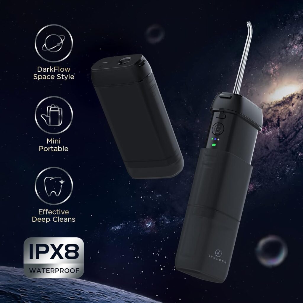 Water Flosser [Mini Cordless Portable] Oral Irrigator Water Teeth Cleaner Pick, Telescopic Water Tank, 3 Modes IPX7 Waterproof, Home Travel Water Flossers for Teeth, Braces Bridges Care
