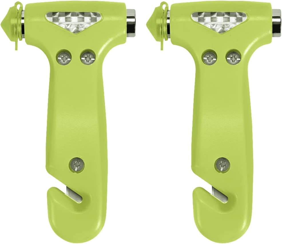 2-Pack Car Safety Hammer Seatbelt Cutter, Auto Emergency Escape Hammer with Window Glass Breaker and Seat Belt Cutter, Striking Red Escape Tool for Car Accidents 2-Pack Car Safety Hammer Seatbelt Cutter, Auto Emergency Escape Hammer with Window Glass Breaker and Seat Belt Cutter, Striking Red Escape Tool for Car Accidents