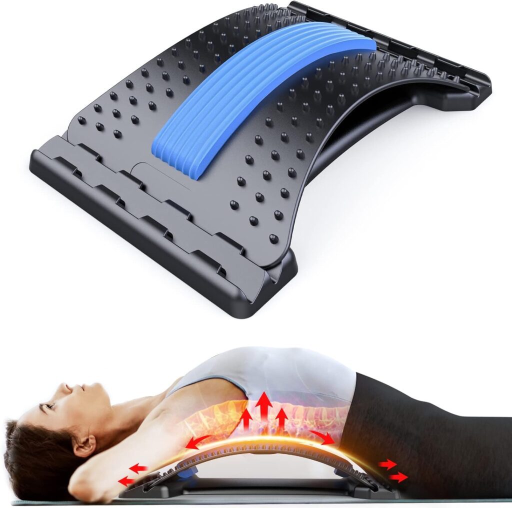 Back Stretcher for Lower Back Pain Relief, 3 Level Adjustable Lumbar Back Cracker Board, Back Cracking Device, Back Massager for Scoliosis, Spine Decompression Back Stretcher for Lower Back Pain Relief, 3 Level Adjustable Lumbar Back Cracker Board, Back Cracking Device, Back Massager for Scoliosis, Spine Decompression