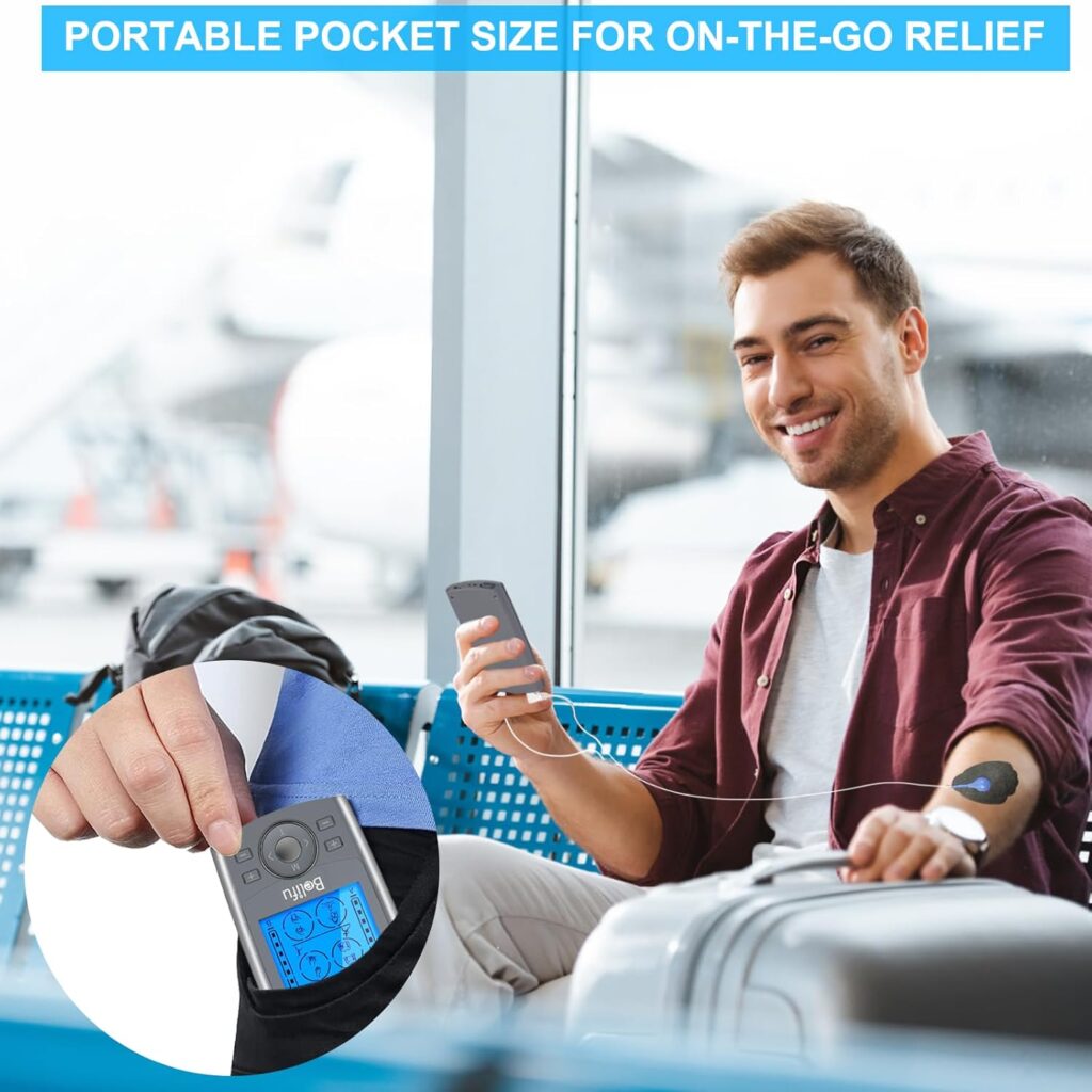 Belifu Dual Channel TENS EMS Unit 24 Modes Muscle Stimulator for Pain Relief Therapy, Electronic Pulse Massager Muscle Massager with 10 Pads, Dust-Proof Drawstring Storage Bag, Fastening Cable Ties Belifu Dual Channel TENS EMS Unit 24 Modes Muscle Stimulator for Pain Relief Therapy, Electronic Pulse Massager Muscle Massager with 10 Pads, Dust-Proof Drawstring Storage Bag, Fastening Cable Ties