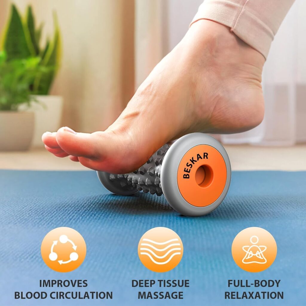 BESKAR Foot Massager Roller for Plantar Fasciitis Relief, Portable, Deep Tissue Muscle Massage, Foot Arch and Heel Pain, Reflexology Tool BESKAR Foot Massager Roller for Plantar Fasciitis Relief, Portable, Deep Tissue Muscle Massage, Foot Arch and Heel Pain, Reflexology Tool